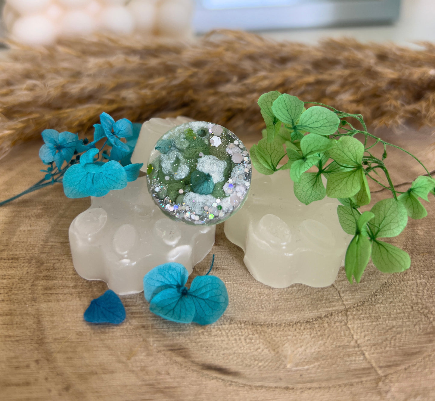 Mint Grün Blüten 6 Blue Silver