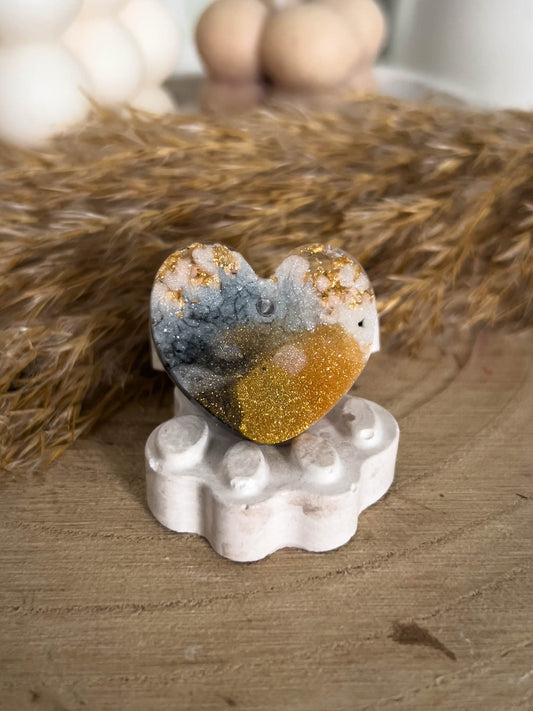 Herz Form Hundemarke Schwarz Gold 3